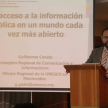 Guilherme Canela, de la UNESCO, expuso sobre la importancia de la información pública.