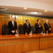 El ministro y presidente en ejercicio doctor Alberto Martínez Simón y el vicepresidente segundo, doctor Manuel Ramírez Candia encabezaron el juramento. 