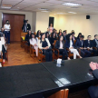 Este viernes por la mañana, después de recibir la bienvenida en el Hall del Palacio de Justicia de Asunción, los estudiantes se dirigieron al salón de conferencias del 8vo piso de la torre norte.