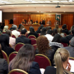 El Diplomado Internacional en Derecho Penal sobre Cuestiones Actuales de la Dogmática Penal organizado por la Asociación de Jueces del Paraguay (AJP) se lleva a cabo en el salón auditorio del Palacio de Justicia de Asunción