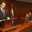 El secretario general de la Corte, Gonzalo Sosa, se encargó de dar lectura al acta por el cual se nombra a los nuevos magistrados.