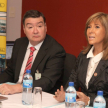Representantes de la Dirección del Registro Único del Automotor, Julia Cardozo y Andrés Hermosilla.