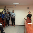 La conferencia de prensa se llevó a cabo en el noveno piso del Palacio de Justicia de Asunción.