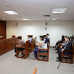 Periodistas judiciales pudieron seguir la transmisión desde la Sala de Conferencias del Palacio de Justicia de la Capital.