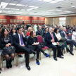 El presidente de la Asociación de Jueces del Paraguay, doctor Delio Vera Navarro, y expositores nacionales e internacionales, presentes.