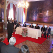Titulares de los Poderes del Estado formaron parte de la mesa de honor.