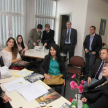 La jueza Violeta Melgarejo recibió en su despacho a los estudiantes.