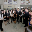 La encargada de la Secretaría de Educación, Amada Herrera, recibió a los visitantes en el Hall Central del Palacio.