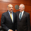 La visita de cortesía se desarrolló en el despacho del vicepresidente primero de la máxima instancia judicial, doctor Benítez Riera.