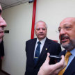 Tras la reunión, el embajador Berigüete, acompañado del ministro Benítez Riera, brindó detalles de la misma.