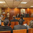 El ministro doctor Miguel Bajac Albertini, responsable del Sistema Nacional de Facilitadores Judiciales, dirigiéndose a los presentes.