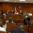 La reunión se desarrolló en la Sala de Conferencias del noveno piso de la sede judicial de Asunción