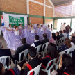 Las alumnas de la Escuela Municipal se Danzas de adhirieron a la actividad con un numero artístico.