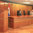 La presidenta de la Asociación de Jueces del Paraguay, doctora Valentina Núñez, habló en el encuentro.