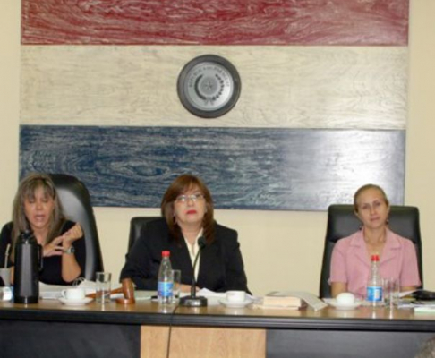 El Tribunal de Sentencia, conformado por Gloria Hermosa, Blanca Gorostiaga y María Doddy Baez que condeno el marte pasado al ex titular de la Caja Municipal