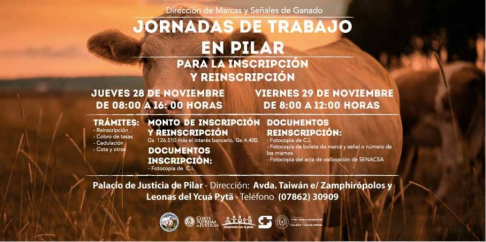 La jornada interinstitucional se extenderá los días jueves 28 y viernes 29 de noviembre del corriente en el Palacio de Justicia de Pilar.  