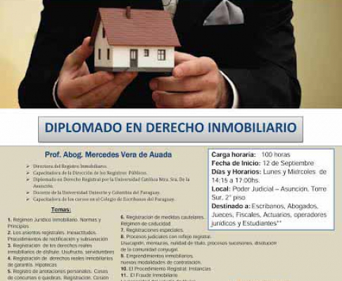 Afiche del curso Diplomado en Derecho Inmobiliario.