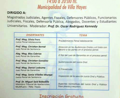 Este viernes se realizará el Primer Conversatorio Judicial Área Penal en el Chaco Paraguayo.