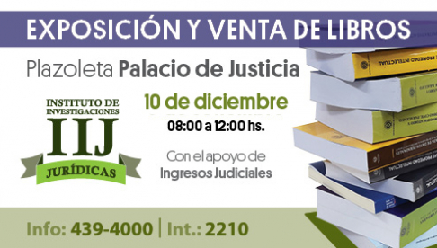 Mañana, a partir de las 8:00, se llevará a cabo la Feria de Libros en la Plazoleta del Poder Judicial.