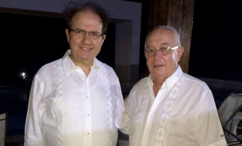 Presidente de la Corte Suprema de Justicia de Colombia, José Leónidas Bustos Martínez, y el ministro de la máxima instancia judicial de Paraguay doctor Miguel Óscar Bajac.