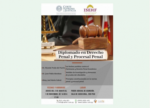 La actividad se llevará a cabo en la sala de jucio oral ubicada en el segundo piso de la torre sur del Palacio de Justicia de Asunción.