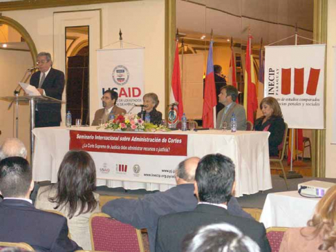 Durante el acto el presidente de la CSJ agradeció apoyo de la USAID e INECIP
