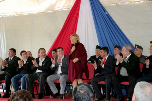 La presidenta de la Corte Suprema de Justicia, doctora Alicia Pucheta de Correa, en el festejo del Día del Agricultor.