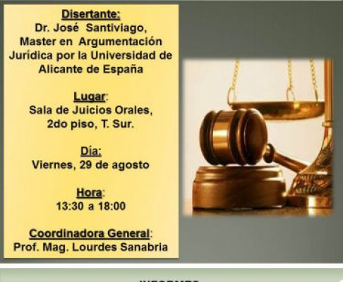 Afiche del curso de actualización que se realizará en el Palacio de Justicia de Asunción.