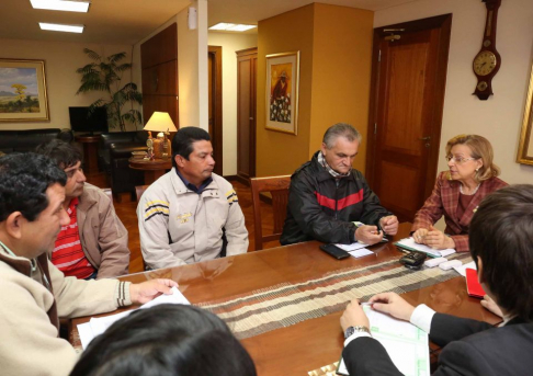 Representantes de la Mesa Coordinadora Nacional de Organizaciones Campesinas (MCNOC) se reunieron con la presidenta de la CSJ.