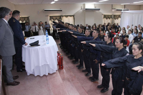 Juramento de bomberos judiciales en Ciudad del Este.