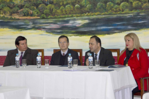 Los altos representantes de las circunscripciones judiciales de Concepción, Boquerón y Alto Paraguay junto con el consejero de la Corte Alberto Martínez.