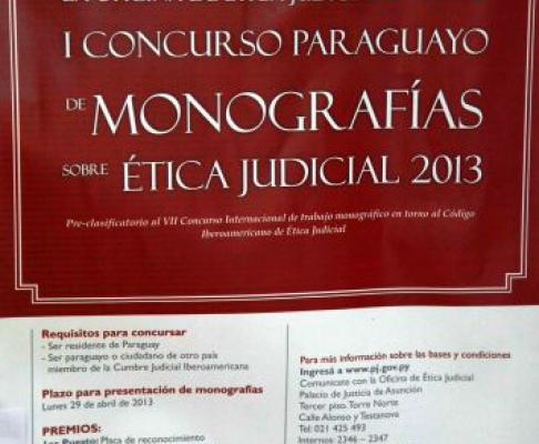 Hoy vence el plazo de la presentación de trabajos para el Primer Concurso Paraguayo de Monografías sobre Ética Judicial
