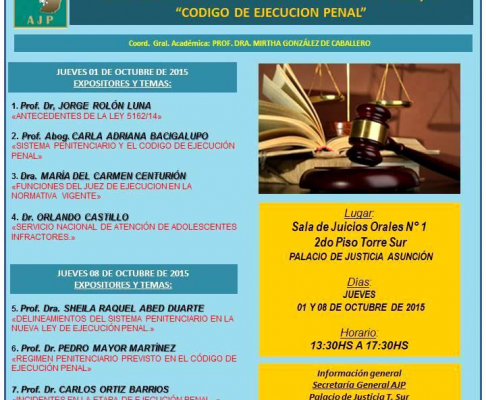 Las jornadas se desarrollarán en el Palacio de Justicia de Asunción.