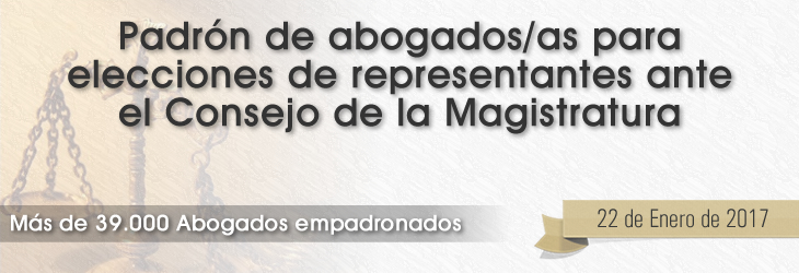 Padrón de abogados/as para elecciones de representantes 2017