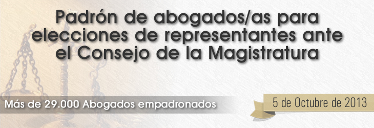 Padrón de abogados/as para elecciones de representantes