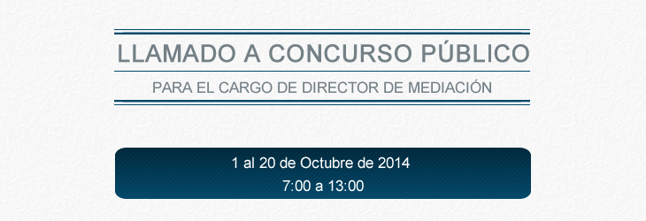 Llamado a Concurso Público para Director de Mediación