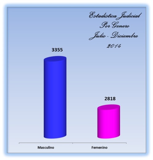 Estadística Judicial Por Género - Julio a Diciembre 2014