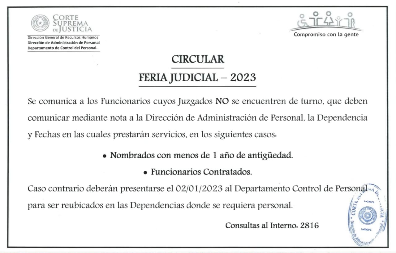 Circulares - Poder Judicial