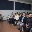 Jim Zaracho disertando en la Universidad Nacional del Este en la primera jornada académica.