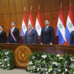 El presidente de la Corte Suprema de Justicia, Alberto Martínez Simón integró la mesa de honor.