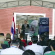El acto se desarrolló en la entrada de las instalaciones de la empresa Big Box S.A., donde el ministro Martínez Simón destacó la relevancia de la iniciativa para la modernización de los registros públicos.