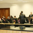 Las evaluaciones de esta primera jornada se realizaron en la sala de juicios orales del Palacio de Justicia de Villarrica.