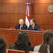 Los universitarios  fueron recibidos por el presidente de la máxima instancia judicial, doctor Alberto Martínez Simón, y el vicepresidente primero, doctor Luis María Benítez Riera.