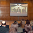 Momento de la charla, vía conferencia, del magistrado Alberto Martínez Simón.