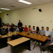 Los acusados con sus representantes legales en la sala de audiencia.