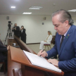 El juramento se llevó a cabo en la Sala de Conferencias del noveno piso, Torre Norte del Palacio de Justicia de Asunción.