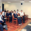 Funcionarios de la Oficina de Información y Orientación Básica durante la charla