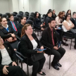 Los universitarios participaron de la charla en el salón multiuso con preguntas a los magistrados.