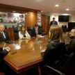 El presidente de la Corte Suprema de Justicia, doctor Alberto Martínez Simón y la representante de Plan International Paraguay, Noelia Errecarte encabezaron la firma del convenio.