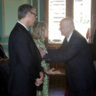 Al término del acto, el vicepresidente primero de la Corte Suprema de Justicia realizó el saludo protocolar a la nueva representante diplomática.